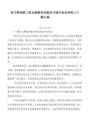 学习贯彻第二批主题教育专题学习研讨发言材料二十篇汇编.docx