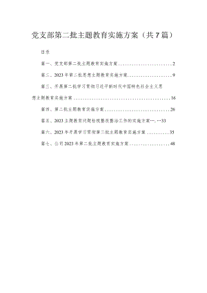 党支部第二批主题教育实施方案（共7篇）.docx