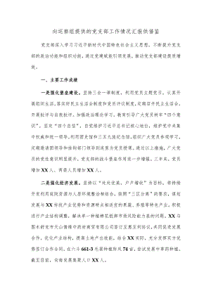 向巡察组提供的党支部工作情况汇报供借鉴.docx