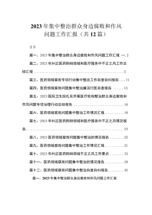 2023年集中整治群众身边腐败和作风问题工作汇报（共12篇）.docx