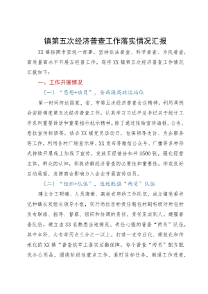 镇第五次经济普查工作落实情况汇报.docx