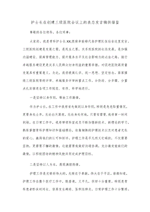 护士长在创建三级医院会议上的表态发言稿供借鉴.docx