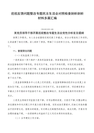 巡视反馈问题整改专题民主生活会对照检查剖析剖析材料多篇汇编.docx