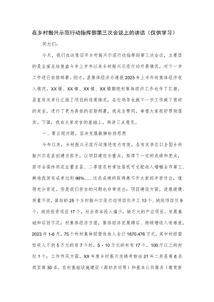 在乡村振兴示范行动指挥部第三次会议上的讲话.docx