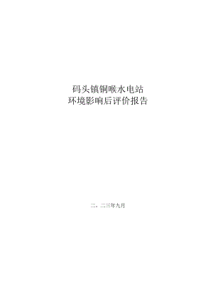 码头镇铜喉水电站环境影响后评价报告.docx