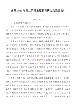 多篇2023年第二阶段主题教育研讨交流发言材.docx