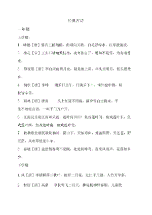 小学全年级经典古诗梳理汇总.docx