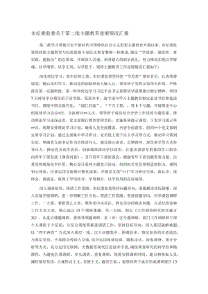 市纪委监委关于第二批主题教育进展情况汇报.docx