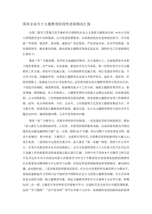 国有企业关于主题教育阶段性进展情况汇报.docx