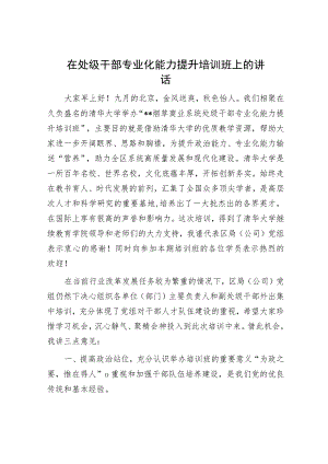 在处级干部专业化能力提升培训班上的讲话.docx