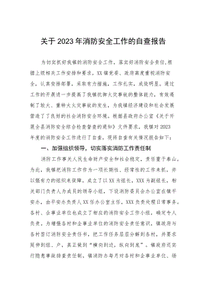 关于2023年消防安全工作的自查报告.docx