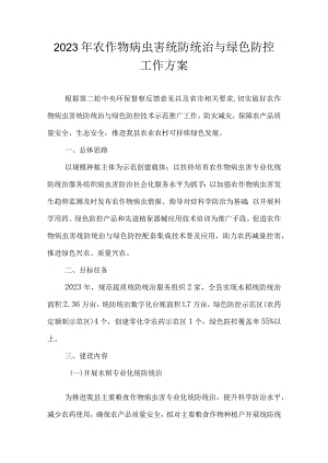 2023年农作物病虫害统防统治与绿色防控工作方案.docx