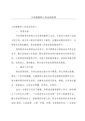 小学新教师工作总结优秀.docx