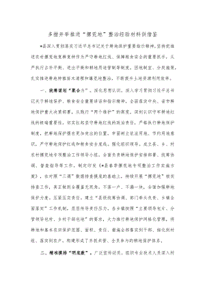 多措并举推进“撂荒地”整治经验材料供借鉴.docx