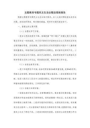 主题教育专题民主生活会整改措施报告.docx