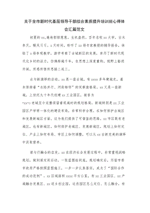 关于全市新时代基层领导干部综合素质提升培训班心得体会汇篇范文.docx