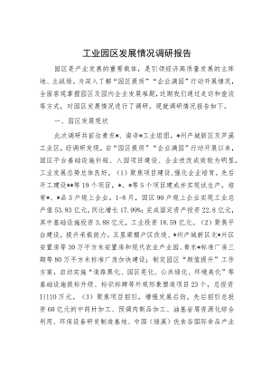 工业园区发展情况调研报告.docx