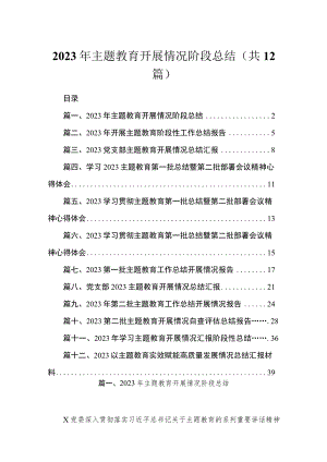 2023年主题教育开展情况阶段总结（共12篇）.docx