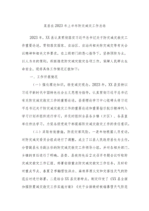 某县在2023年上半年防灾减灾工作总结.docx