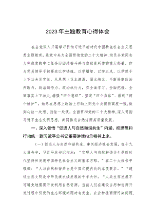 自然资源干部2023年主题教育心得体会九篇.docx