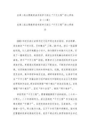 在第二批主题教育读书班学习浙江“千万工程”的心得体会(二篇).docx