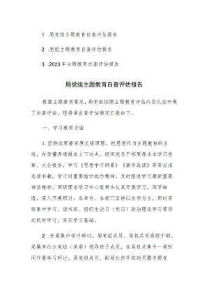 2023年主题教育自查评估报告参考范文3篇.docx