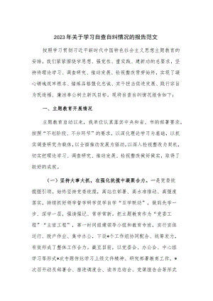2023年关于学习自查自纠情况的报告范文.docx