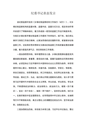 纪委书记表态发言.docx