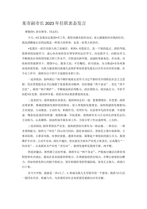 某市副市长2023年任职表态发言 .docx
