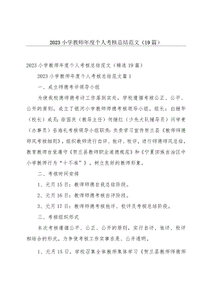 2023小学教师年度个人考核总结范文（19篇）.docx