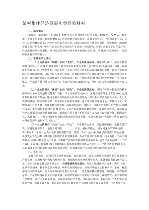 某村集体经济发展典型经验材料.docx