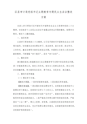 （2篇）党员干部书记2023年主题教育专题民主生活会个人查摆突出问题整改方案（第二批深入开展学习贯彻2023年主题教育实施方案）.docx