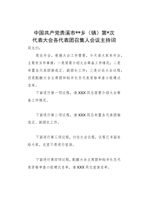 各代表团召集人会议主持词.docx
