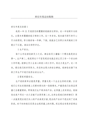 班长年度总结集锦.docx
