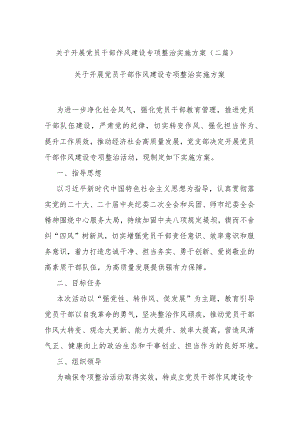 关于开展党员干部作风建设专项整治实施方案(二篇).docx