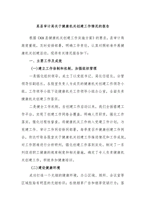 某县审计局关于健康机关创建工作情况的报告.docx