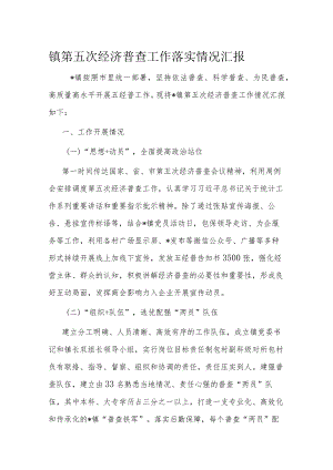 镇第五次经济普查工作落实情况汇报.docx