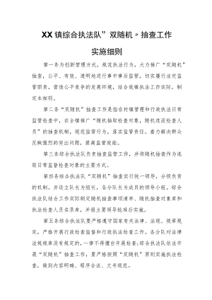 XX镇综合执法队“双随机”抽查工作实施细则.docx