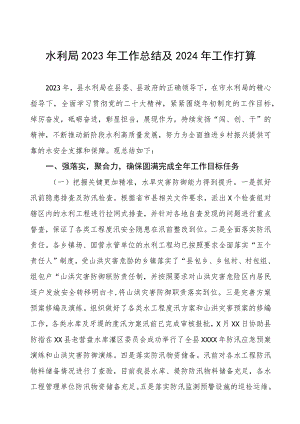 水利局2023年工作总结及2024年工作打算.docx