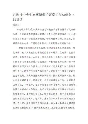 在迎接中央生态环境保护督察工作动员会上的讲话.docx