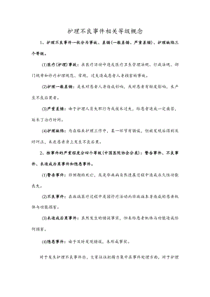 护理不良事件相关等级概念.docx