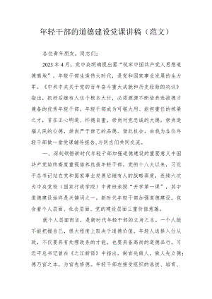 年轻干部的道德建设党课讲稿（范文）.docx