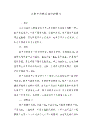 宠物犬念珠菌病诊治技术.docx