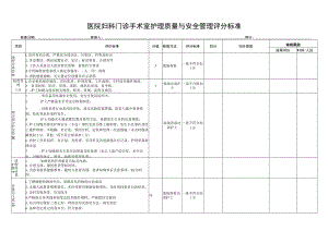 医院妇科门诊手术室护理质量与安全管理质控标准.docx