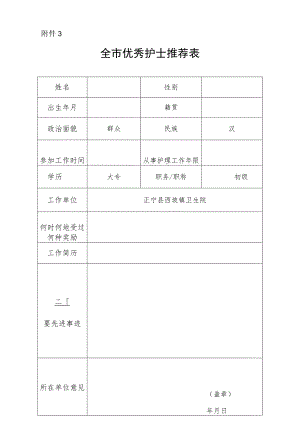 优秀护士推荐表.docx