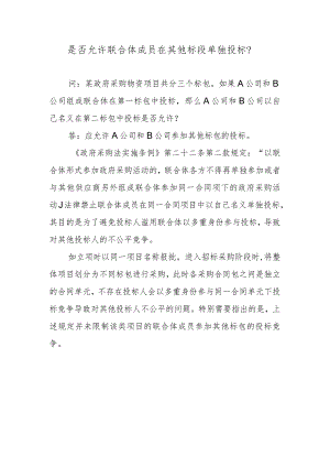是否允许联合体成员在其他标段单独投标？.docx