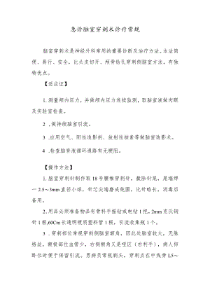 急诊脑室穿刺术诊疗常规.docx