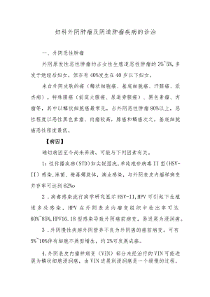 妇科外阴肿瘤及阴道肿瘤疾病的诊治.docx