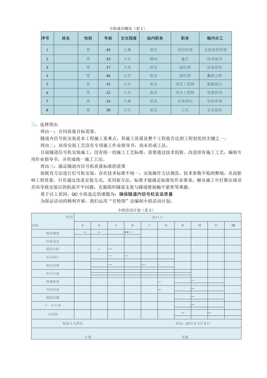 工程建设公司QC小组确保隧道内信号机安装质量成果汇报书.docx_第3页