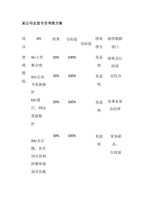 某公司企宣专员考核方案.docx